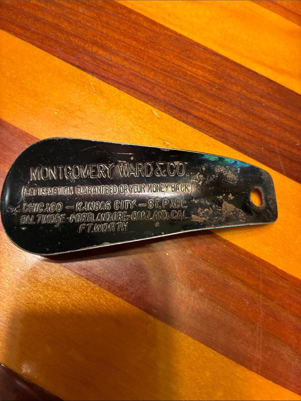 Montgomery Ward Vintage Metal Shoe Horn - Black